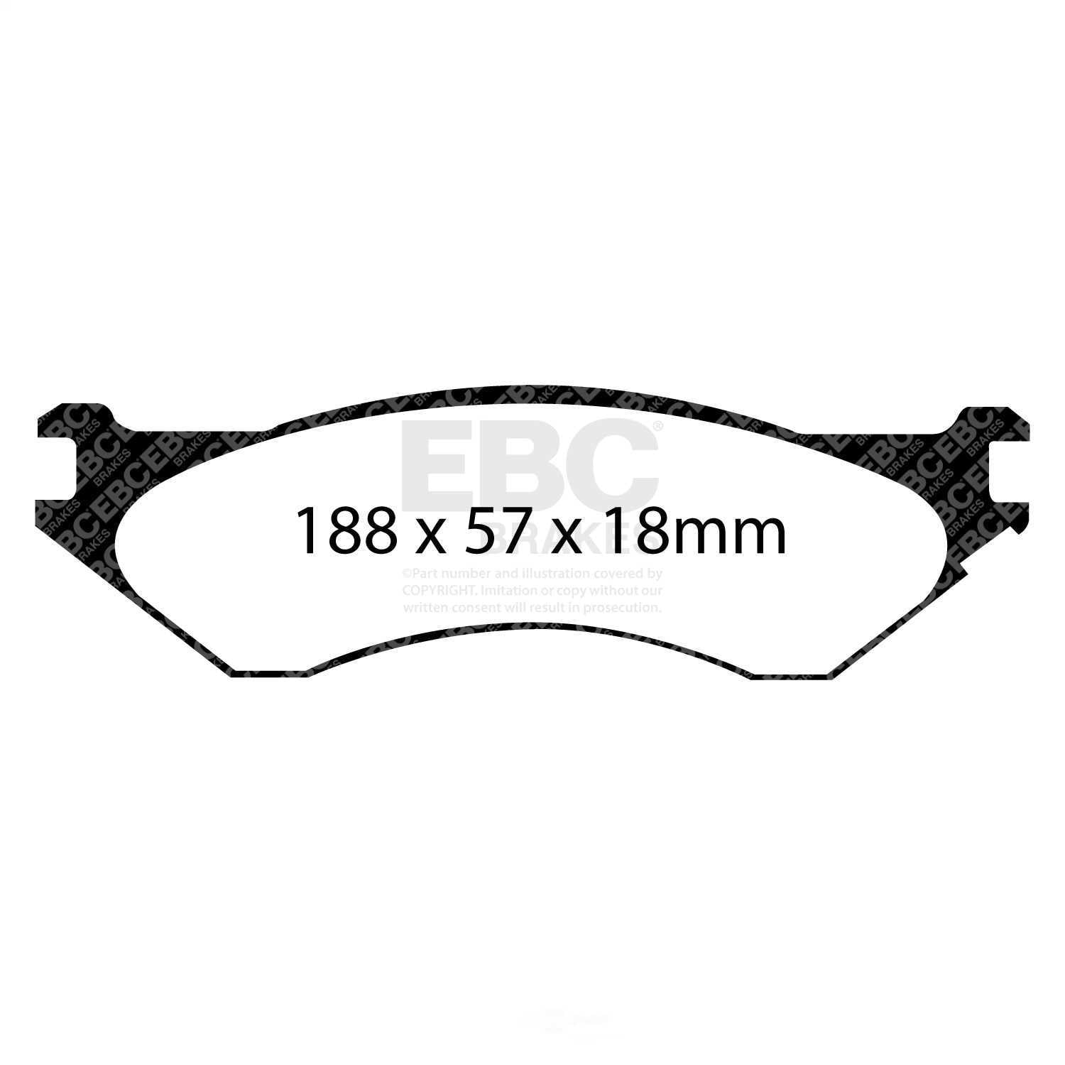 EBC Brakes Yellowstuff 4000 Series Street and Track Brake Pad Set Fits select: 2004-2011 DODGE RAM 1500