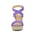 thumbnail image 6 of BLISSFUL STEP Women's Shoes Espadrille Wedge Slingback Crisscross Sandals Purple 6, 6 of 7