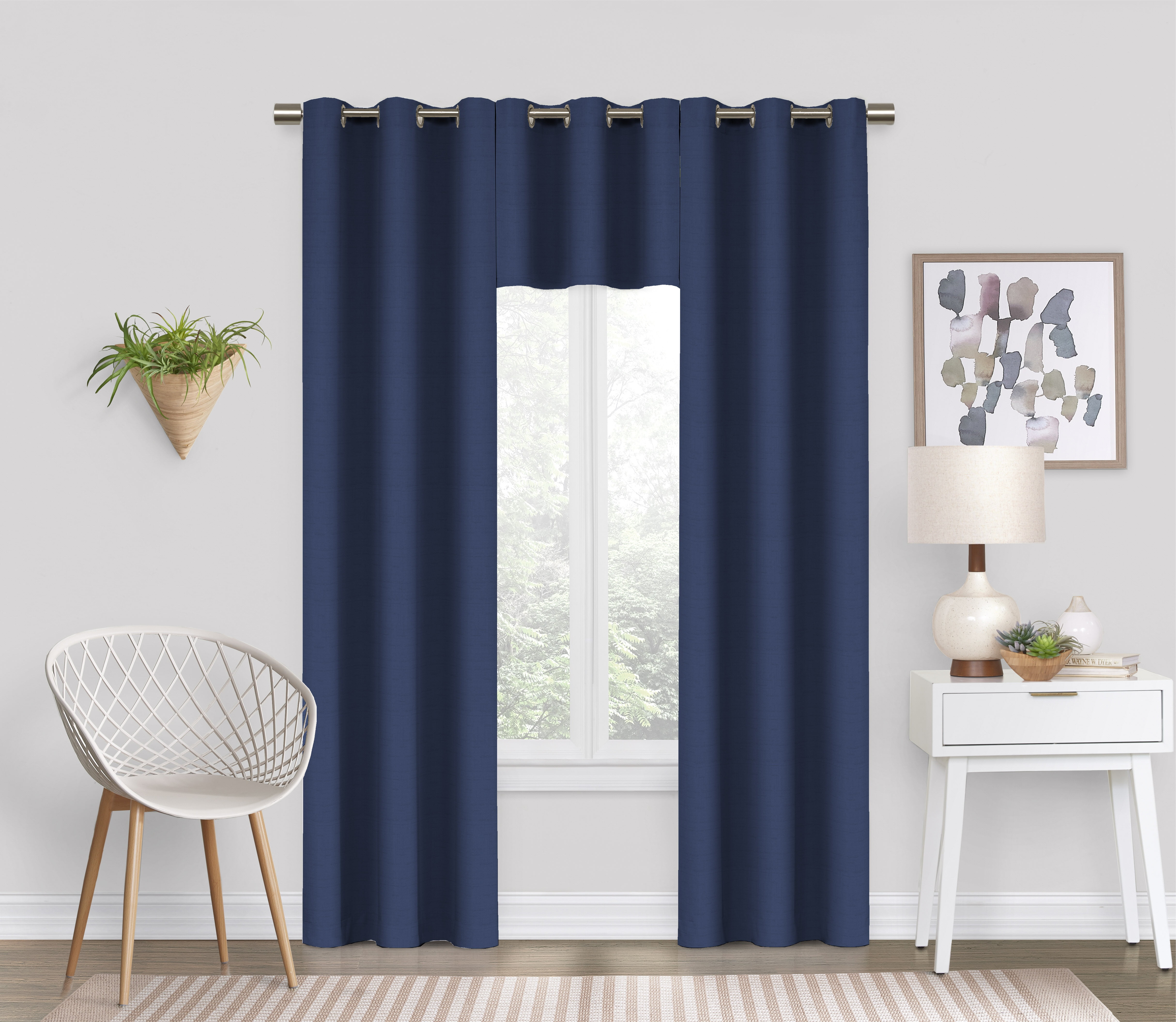 Eclipse Dayton Solid Color Blackout Grommet Single Curtain Panel Black 42 X 63 Walmart Com Walmart Com