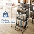 thumbnail image 3 of Utilitario de metal Rolling Cart DTK de 3 niveles con mesa y almacenamiento lateral, 3 of 8