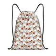 thumbnail image 1 of Xecao Christmas Santa Claus Pattern Sports Drawstring Backpack - String Swim Gym Bag with Wet Proof Pocket for Women&Men-Small, 1 of 6