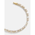 thumbnail image 2 of Baguette CZ diamond Tennis Bracelet/ 14K Gold plated CZ diamond Bracelet/ White diamond CZ Bracelet, women gift for her, 2 of 3