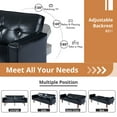 thumbnail image 5 of Futon Sofa Bed Memory Foam Couch Sleeper Daybed Foldable Convertible Loveseat, Black, 5 of 7