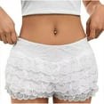 thumbnail image 2 of TIMIFIS Women Bloomers Ruffle Pumpkin Pants Cute Sweet Elastic Waist Multi Layer Cake Stacking Sleeping Short Bottom Lace Trim Skirt Pants, 2 of 6