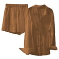 thumbnail image 4 of MDUKONU Women's High Waisted Shorts 2 Piece Set Casual Loose Short Sleeve Tracksuit Gold XXL, 4 of 4