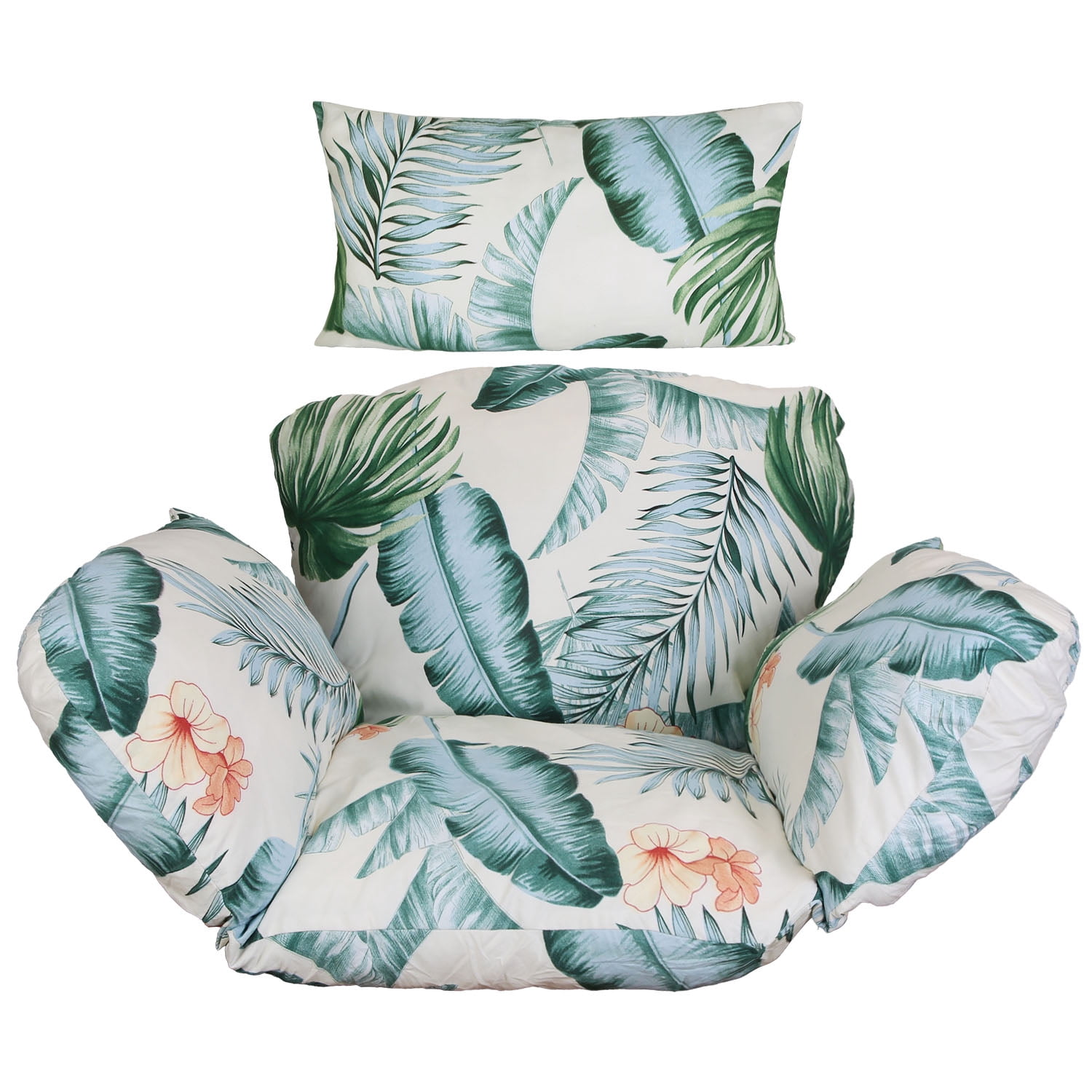 Outdoor Egg Chair Cushions Hanging Basket Seat Cushion Thicken Soft Egg Swing Chair Pad with Headrest for Backyard, Deck, Sun Room, Garden,Swimming Pool