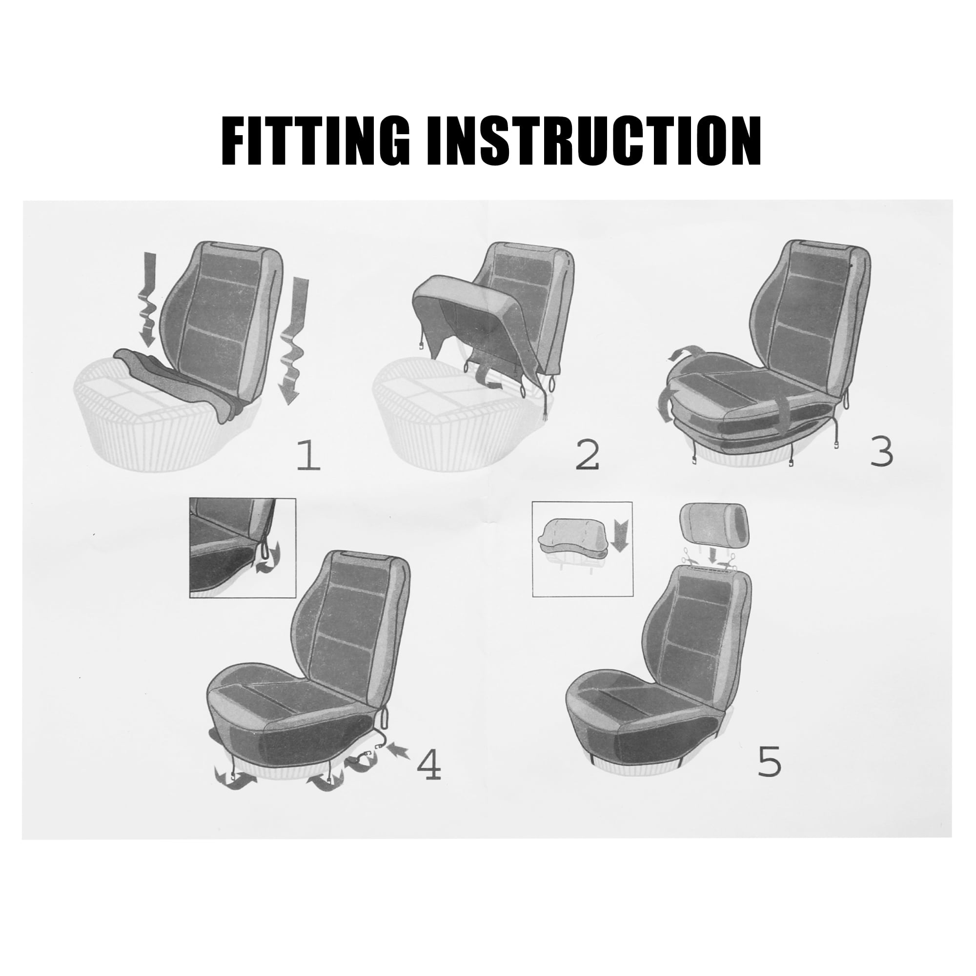 Unique Bargains Saddle Blanket Car Seat Covers Front Set Headrest Cover Washable