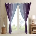 thumbnail image 3 of Erosebridal Purple and Grey Ombre Curtains Aesthetic Geometric Blackout Curtains, Dots and Wave Stripe Curtains & Drapes Watercolor Gradient Bedroom Curtains, Abstract Lines Window Treatments, 3 of 5