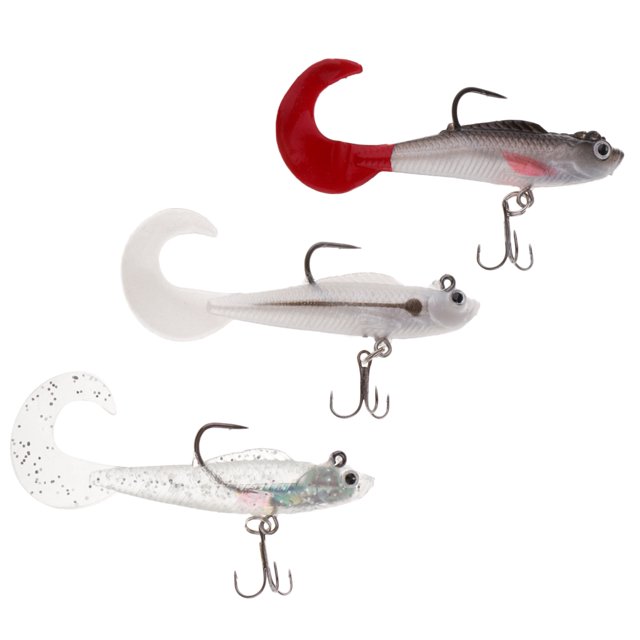 Señuelo Suave De La Pesca De La Cabeza De La Plantilla De 3 Pedazos Con La Cola Rizada Y El Gancho Agudo Shad Sunnimix Señuelos de pesca Lead Jig Head