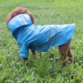 thumbnail image 3 of Xiao Hua Poncho impermeable para perros con capucha transparente y dos patas, chaqueta impermeable con banda reflectante para perros pequeños, medianos y grandes (azul, XL), 3 of 4