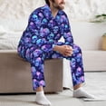 thumbnail image 7 of Kdxio crystal Skull flower star Men’s Pajama Set Pajamas For Men 2 Piece PJ Set with Men Pajama Pants and Long Sleeve T-Shirt Lounge Set-Medium, 7 of 7