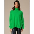 thumbnail image 3 of DARING DIVA Turtleneck Sweater Pullover Fall Winter Outfits L Green, 3 of 6