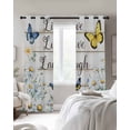 thumbnail image 4 of Daisy Butterfly Blackout Curtains for Bedroom Living Room Darkening Curtains 54 Inch Long Farm Flower Summer Spring Wood Grain Short Curtain for Small Window Treatment Grommet Drapes 42"x54"x2, 4 of 9