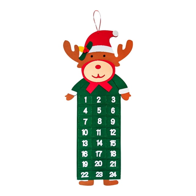 Calendario de Adviento colgante colgante rellenable 24 días para oficina de Navidad interior nuevo Alce Zulema Calendario de adviento