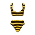 thumbnail image 5 of Daiia Bee Stripe Women's Bikini Set Two Piece Swimsuit High Waisted Bikini Adjustable Straps Bikini Perfect for Beach, Pool, and Summer Vacation-XX-Large, 5 of 9