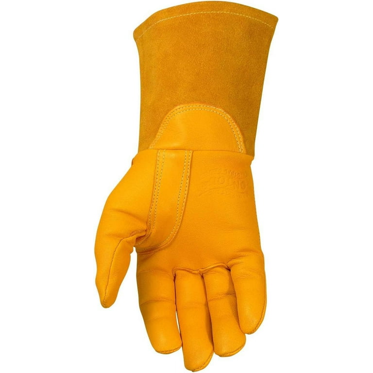 blankグローブ Caiman 1869 Cow Grain Unlined Welding Gloves, X-Large, Gold, 4 in