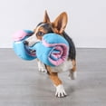 thumbnail image 3 of Juguetes interactivos tipo rompecabezas para perros Dumbbel que fomentan las habilidades naturales de búsqueda de alimentos, tapete para olfatear portátil con chirrido para mascotas, comedero lento,, 3 of 5