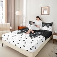 thumbnail image 4 of Castle Fairy Kids Teens Polka Dots Bow Queen Sheet Sets,Black White Bed Set, 4 of 7