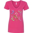thumbnail image 3 of Inktastic Candy Cane Party Women's V-Neck T-Shirt, 3 of 5