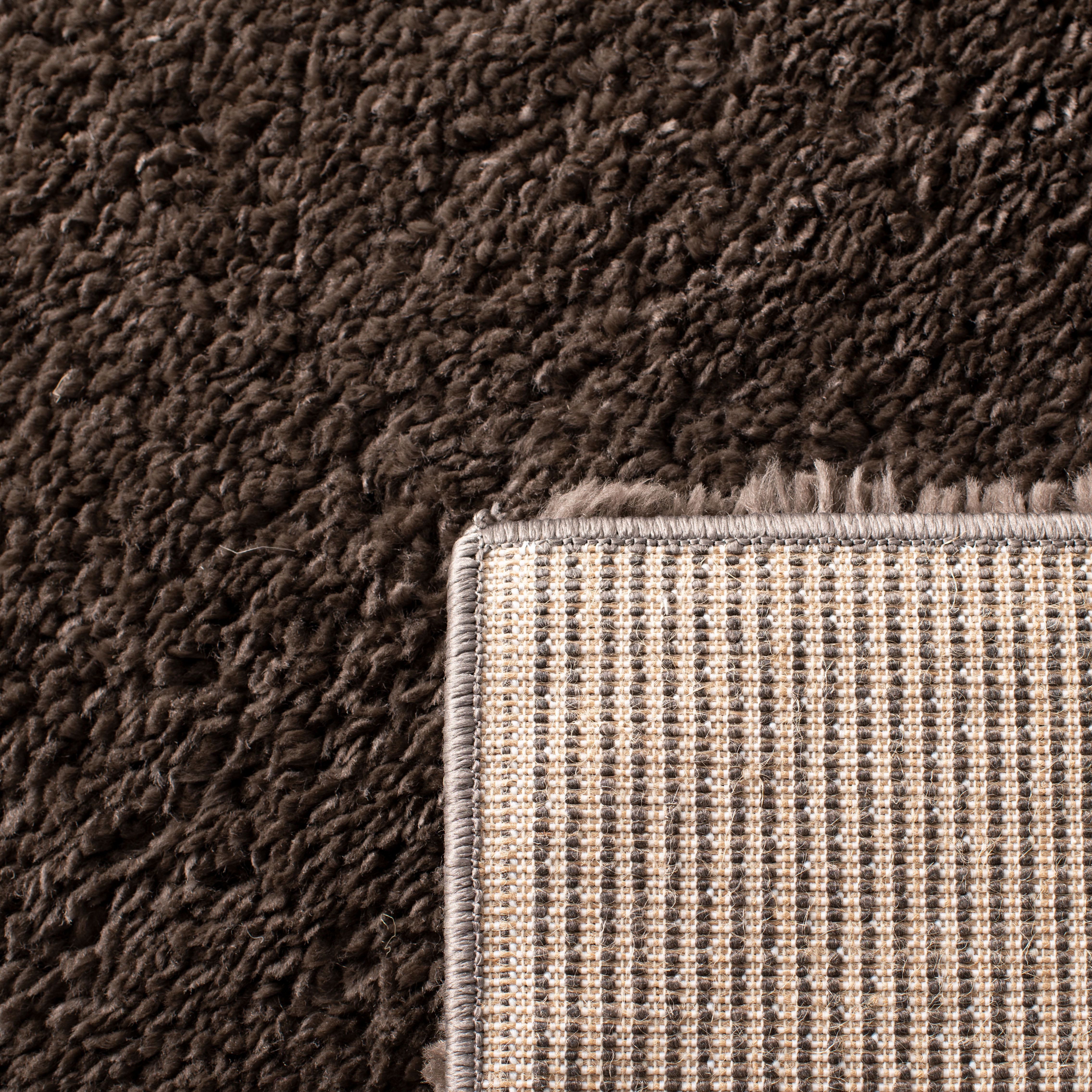 Safavieh August Carlene Solid Plush Shag Area Rug, Brown, 6' x 8'