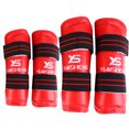 thumbnail image 1 of Juego de protectores de espinillas y brazos de cuero sintético para una mayor protección, armadura de taekwondo roja M, 1 of 8