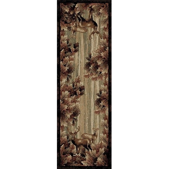 Mayberry Rug 2 ft. 3 in. x 7 ft. 7 in. American Destination Whitetail Woods Area Rug - Multi Color