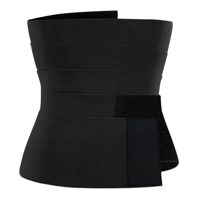 Mujer vendaje envoltura cintura entrenador cuerpo cinturón correa estúpida control resistencia corsé correa elástica shapewear yoga entrenamiento negro Kearding AP004265-02