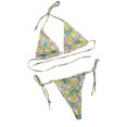 thumbnail image 1 of Conjunto de bikini dividido con estampado de contraste de pecho alto y cómodo para mujer Conjuntos de traje de baño de dos piezas OAVQHLG3B Store lin121212, 1 of 3