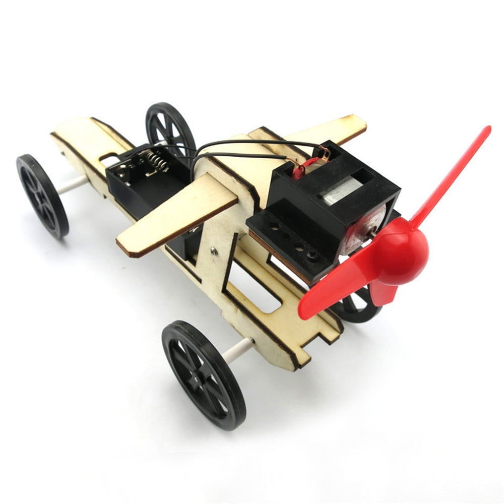 Mini Funny Wind Powered Toy DIY Car Kit Children Educational Gadget Hobby Gift