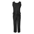 thumbnail image 5 of GILIGEGE 2 Piece Sets for Women Summer Women's Two Piece Set Cropped T Shirt & Elastic Waist Long Pants Summer Beach Vacation Outfits Lounge Tracksuits Black 3Xl, 5 of 8
