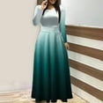 thumbnail image 2 of WRKEKC Womens Dresses Casual Print Long Sleeve Round Neck Maxi Dress for Fall Winter Flowy Fabric All Over Floral Print with Side Slits and Pockets, 2 of 5