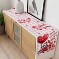 thumbnail image 4 of Pink Valentine's Day Table Runner 108 Inches Long Farmhouse Dress Scarves, Love Heart Gnomes Truck Roses Plaid Dining Tablerunner for Coffee Table/Kitchen Island/Party Décor, 13" x 108", 4 of 8
