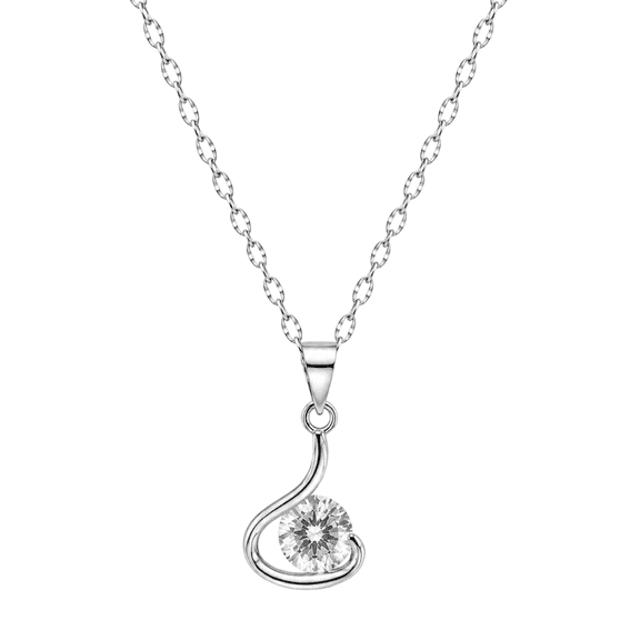 Crystal Loop Pendant Necklace for Women Elegant Round S Charm Necklace Fashion Jewelry Gift for Party Wedding Daily Wear