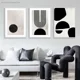thumbnail image 2 of Póster bohemio en blanco y negro, pintura en lienzo geométrica abstracta moderna, arte de pared nórdico para sala de estar, decoración del hogar, 2 of 5