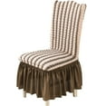 thumbnail image 1 of 1PC Brown Chair Covers Stretch Chair Slipcovers with Skirt Removable Washable Kitchen Chair Protector Cover Set Bubble plaid Stretch Chair Covers Chair Cover Skirt for Home, Party, Wedding, 1 of 2