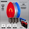 thumbnail image 2 of Wintergreen Lighting C9 Red, White & Blue FlexFilament LED Pathway Light Kit, 15 Lights, 12" Spacing, Black Wire, Black Stake, 15 ft, 2 of 7