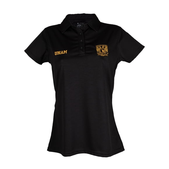 Playera Polo OLD SCHOOL SPORTS UNAM Silueta Sport Negro Mujer