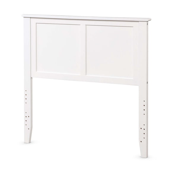 Gymax Twin Wood Headboard Flat Panel Pre-drilled Holes Height Adjustment White