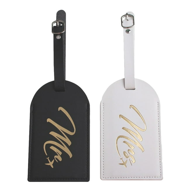 MasteelfCA 2pcs Leather Suitcase Tags Leather Luggage Tags PU Leather Luggage Tags