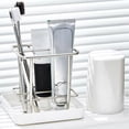 thumbnail image 4 of Linnome Decorative Stainless Steel Toothbrush Holder Drain Rack Minimalist Style Organizer for Bathroom Vanity, 4 of 6