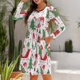 thumbnail image 6 of Fall Dresses for Women 2024, Gnomes Merry Christmas Womens Fall Dresses Long Sleeve Casual Tie Waist Clothes, Womens Fall Fashion 2024 Midi  Dresses Outfits with Pocket, 6 of 6