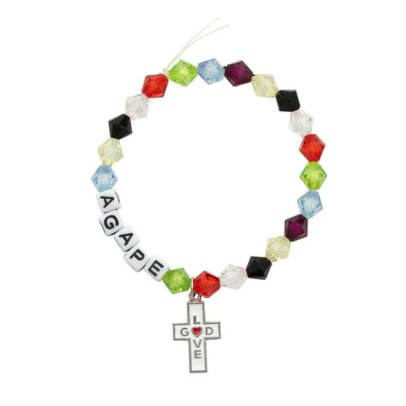 Fun Express Religious Agape God’s Love Beaded Bracelet Craft Kit - Makes 12