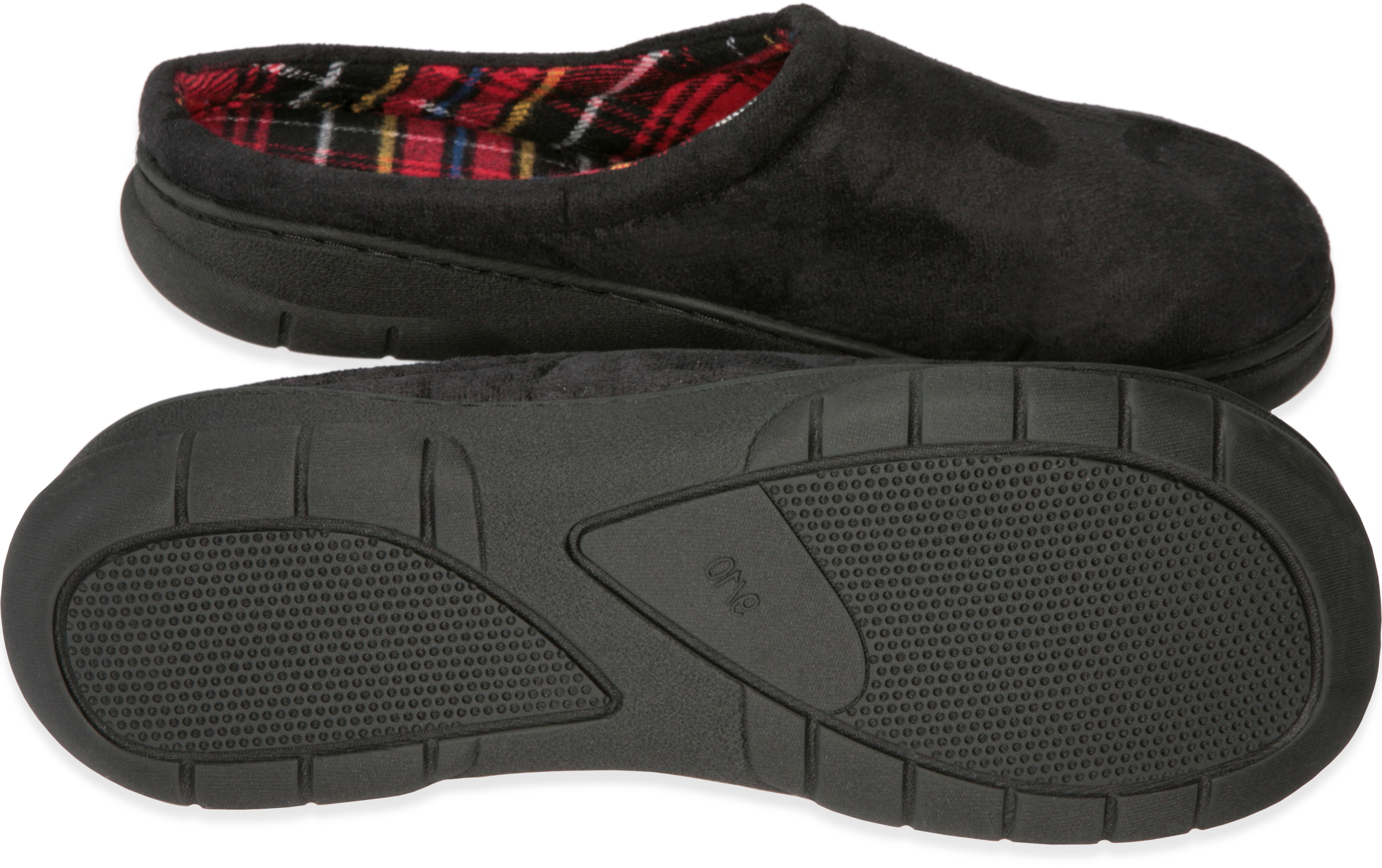 Deluxe Comfort Men's Memory Foam Slipper, Size 13-14 – Suede Vamp Checkered Lining – Memory Foam Insole – Strong TPR Outsole – Men's Slippers, Black Suede - image 5 of 5