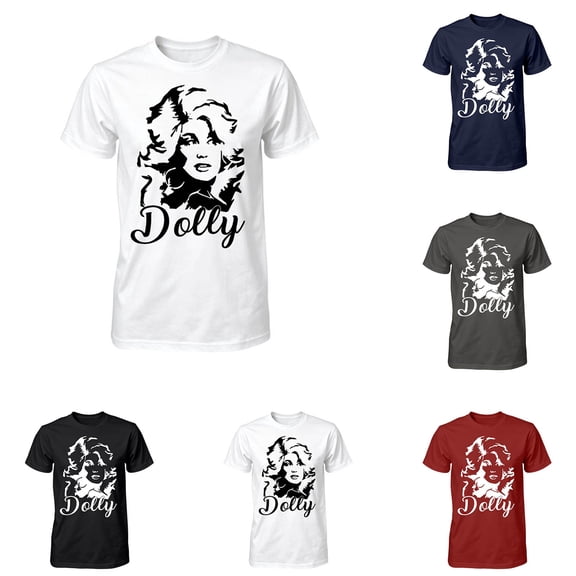Men's Funny Vintage Dolly T-Shirt Country Music Legend Tshirt Short Sleeve Crewneck Graphic Tees Retro Tee Top L