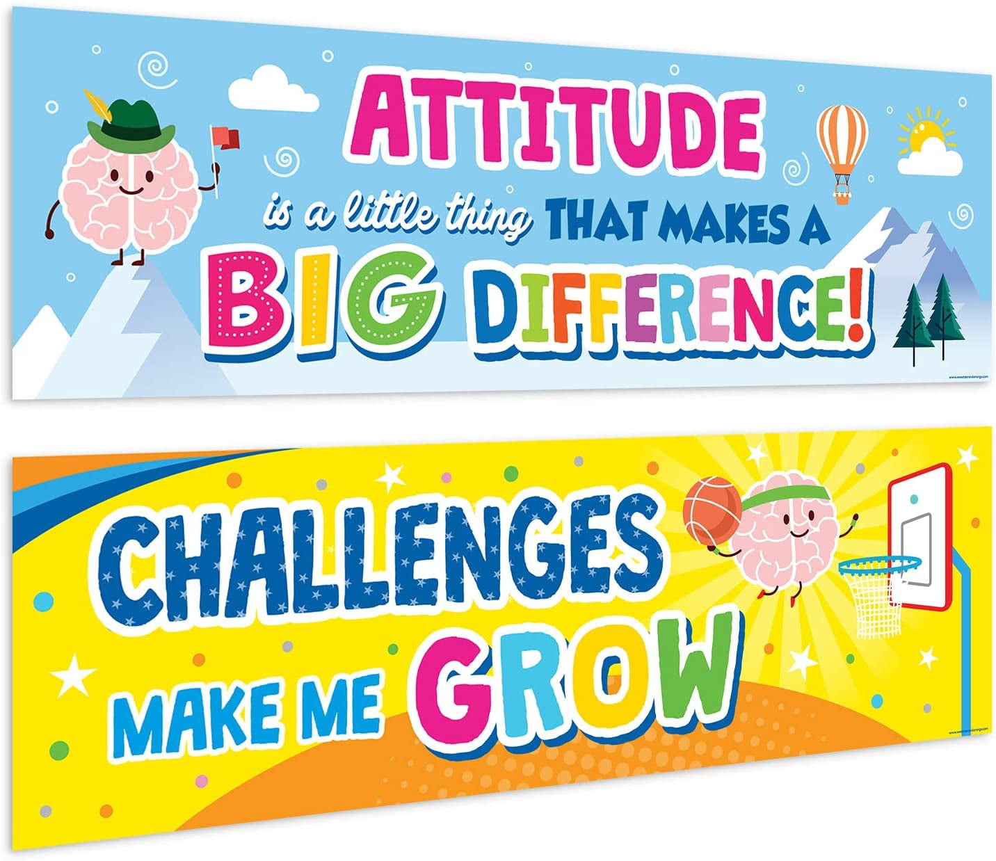 Sweetzer & Orange Motivational Banners Growth Mindset Posters ...