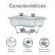 thumbnail image 2 of Buffetera de vidrio con Tapa y base de acero Inoxidable Gaon Servidores de Buffet 2 refractarios, 2 of 10
