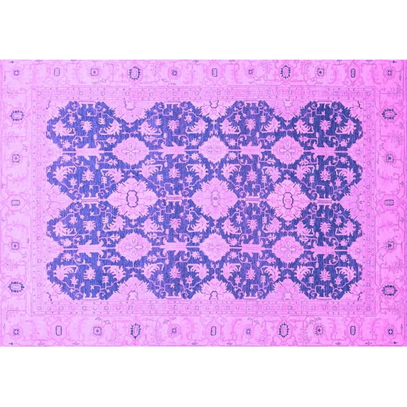 Ahgly Company Indoor Rectangle Oriental Purple Traditional Area Rugs, 5' x 7'