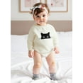 thumbnail image 4 of Rovasas Baby Romper, Long Sleeve Crew Neck Cat Print Fall Casual Bodysuit, 4 of 9