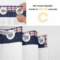 thumbnail image 2 of Independence Day Flower No Hooks Shower Curtain with Snap-in Liner U.S. Flag Freedom Floral Red Blue Plaid Shower Curtains for Bathroom, Waterproof, Easy Install, Washable 36"x72", 2 of 9