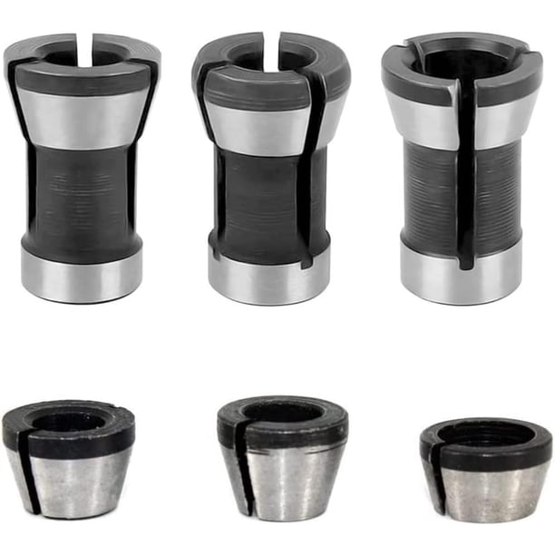 Adaptador de pinza enrutadora de 6 uds., 6mm, 1/4 ", 8mm, pinzas de acero, adaptadores de pinza de sujeción, broca enrutadora de mandril para carpintería